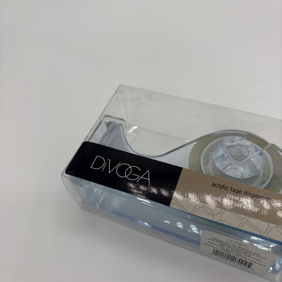 Divoga Acrylic Tape Dispenser. Clear Tape. 1roll 0.7” (w) x 708” (l). New - Picture 5 of 5